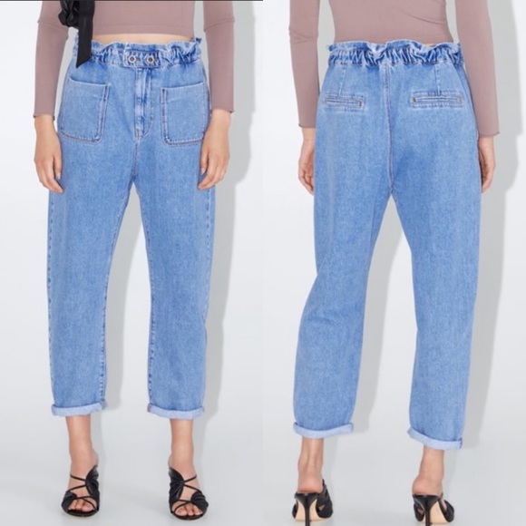 Zara paper bag jeans on sale